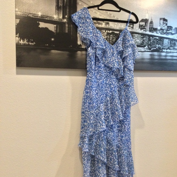 Alice + Olivia Olympia Silk Midi Dress Womens 8 Ethereal Whimsical Fairy Weeding - Picture 6 of 10